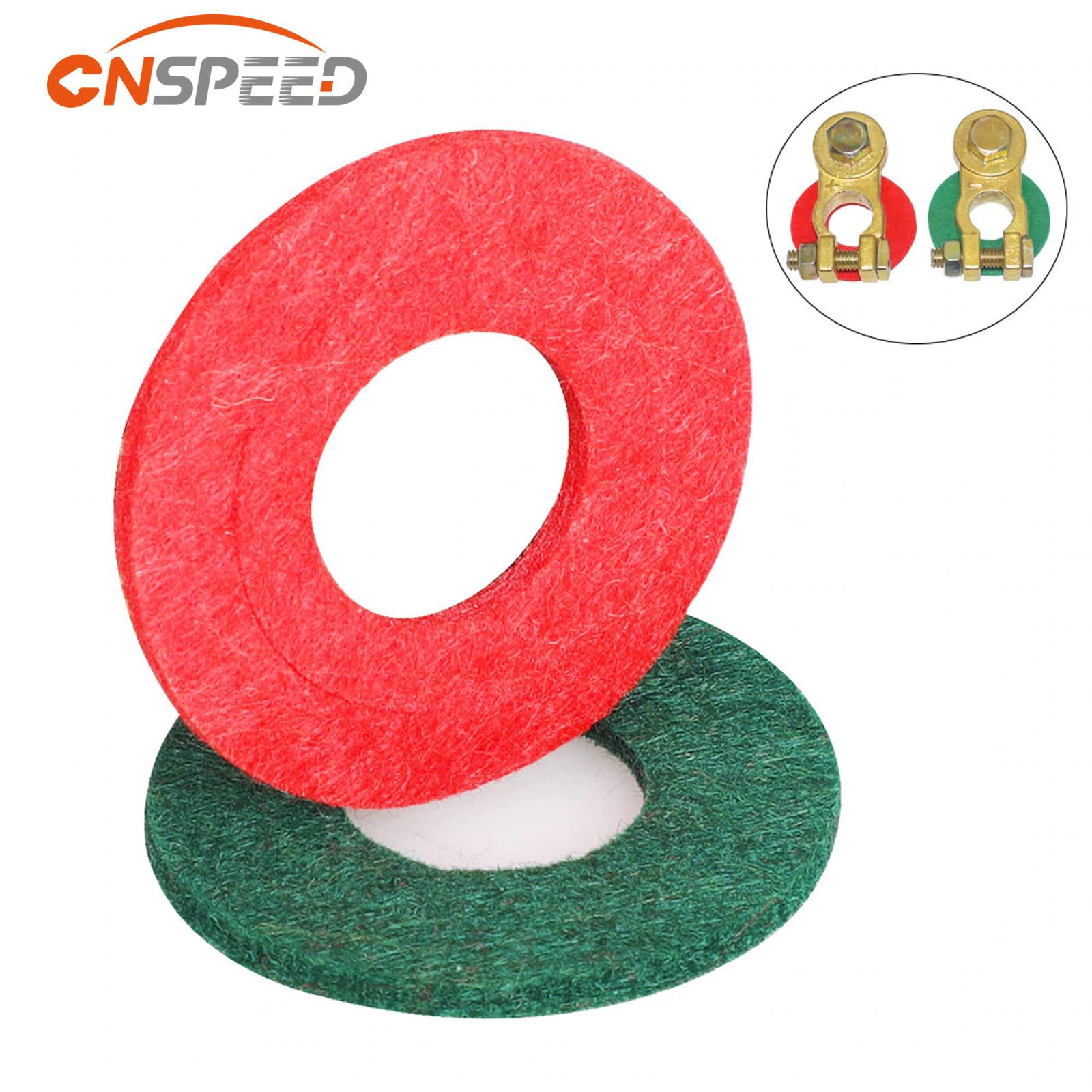 Battery Terminal Gasket Pads Anti Corrosion Washers Auto Car Fiber Thick Felt Battery Terminal Protector 2PCS=1SET 1 Red+1 Green