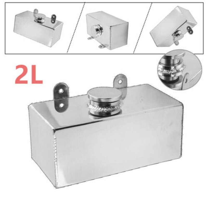 2L Car Water Tank Aluminium Polished Windsn Washer Bottle Intercooler Spray Tank with Cap