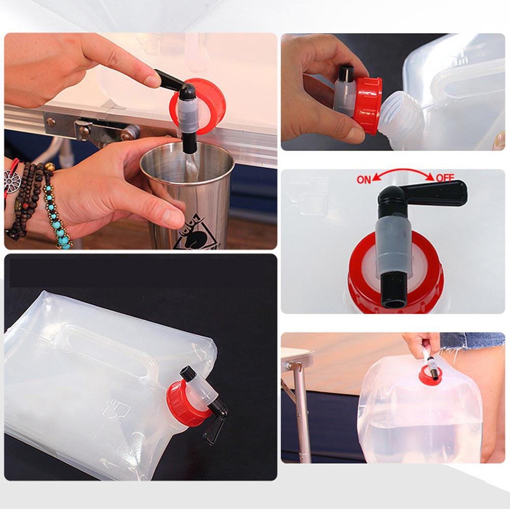 15L Portable Collapsible Large Capacity Water Bottle Container With Spigot Water Storage For Outdoors Hiking Camping Picnic
