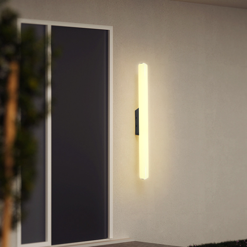 Utendørs hage vanntett lang vegglampe ledet-lyskilde moderne nordisk stil/speil foran stue tv-bakgrunn  ip65