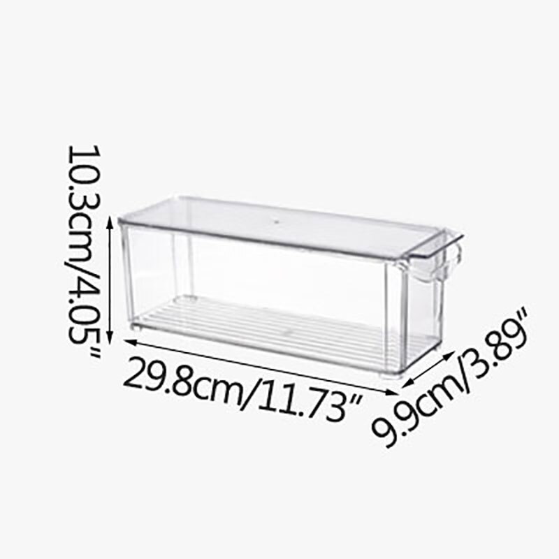 Large Square Container Storage Box Plastic Transparent Sealed Box Refrigerator Can Fruit Vegetable Storage Finishing: 1-L(2)