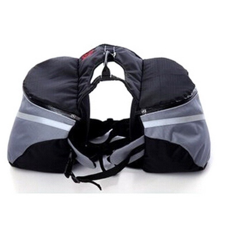 Hund Sattel Rucksack Reflektierende Tasche Sicherheit bei Nacht Mittel groß groß Hund Pack Tasche draussen Wandern Camping Ausbildung Haustier Träger TC: grau / S