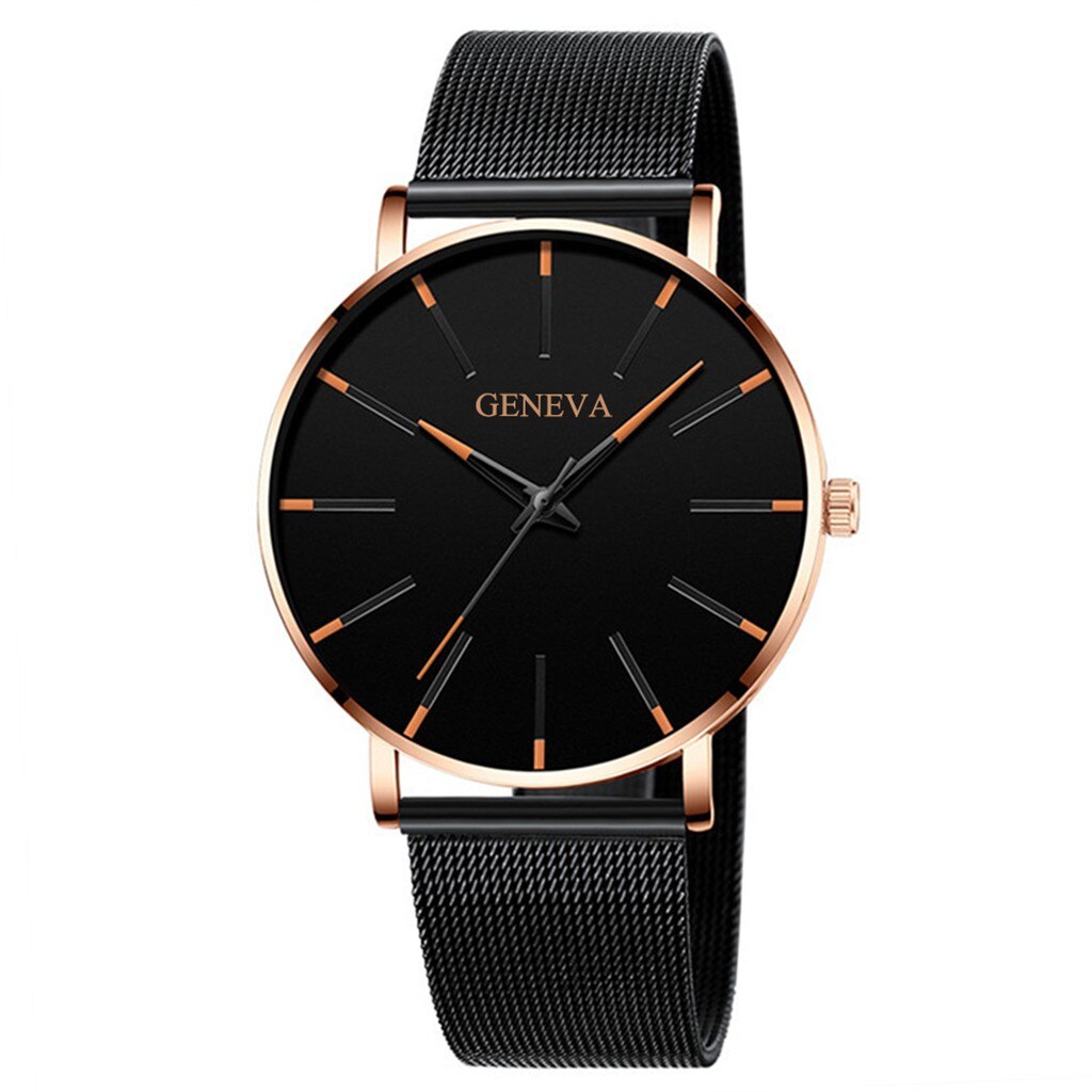 Mannen Mode Ultra Dunne Horloges Minimalistische Eenvoudige Mannen Business Roestvrijstalen Gaas Riem Quartz Horloge Relogio Masculino # Cl: E