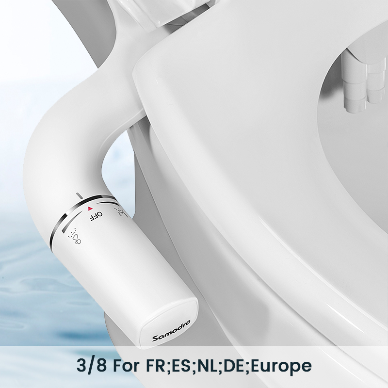 SAMODRA-accesorio de bidé para asiento de inodoro, pulverizador de culo no eléctrico, ultrafino, doble boquilla, ajustable, a presión de agua: 3-8 FR ES NL Europe