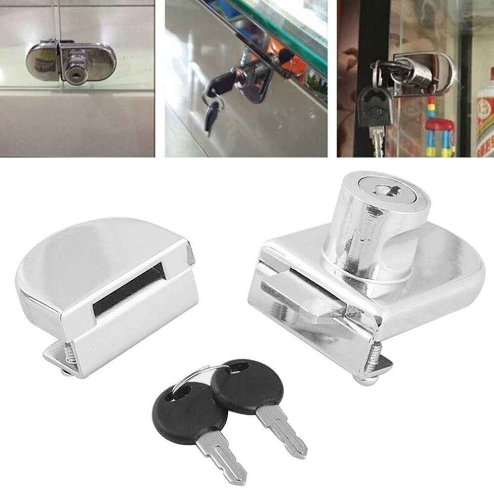 Cabinet Door Lock Glass Display Cabinet/Showcase Locks Single/Double Door No Need Drilling Easy To Install Home Tool