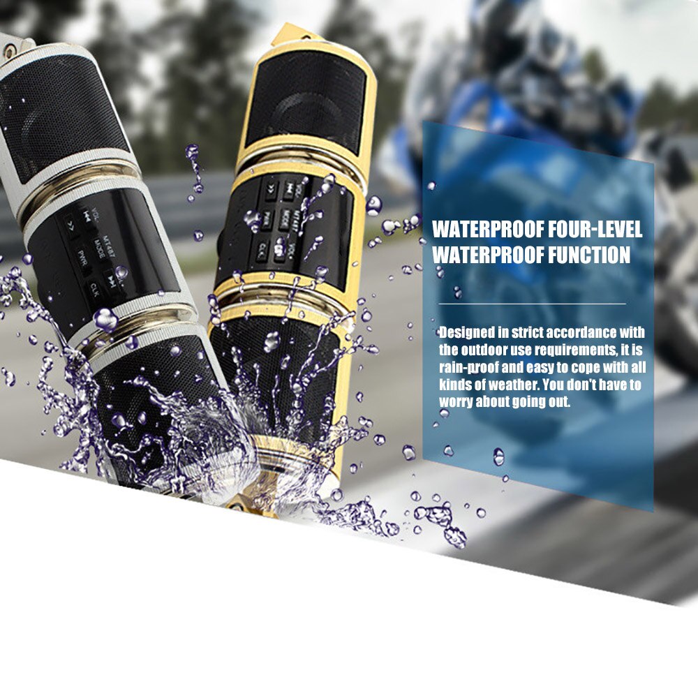 3 farver universal vandtæt motorcykel bluetooth musikafspiller  mp3 motorcykel stereohøjttaler fm-radio justerbar led-skærm