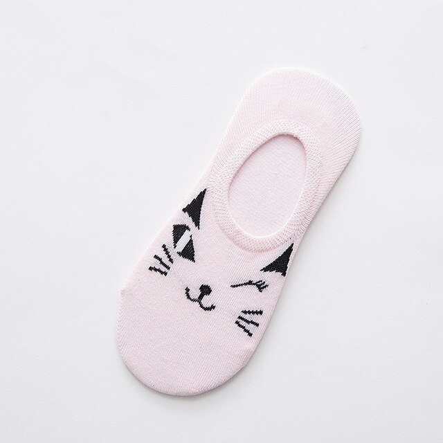 Epous sokker kvinder sød kawaii streetwear sommer forår dyreprint sox tegneserie kat lav ankel usynlig hjemmesko pige: 15