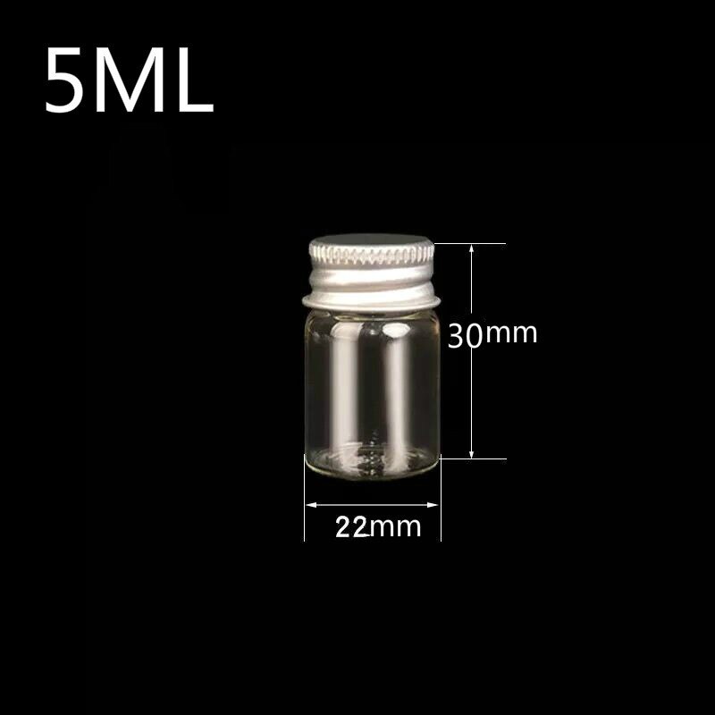 5 STUKS 22*30mm 5ml Tiny Kleine Clear Flessen Glazen Flesjes Potten Met Schroef Caps Voor Bruiloft thuis Decoratie Kerstcadeaus