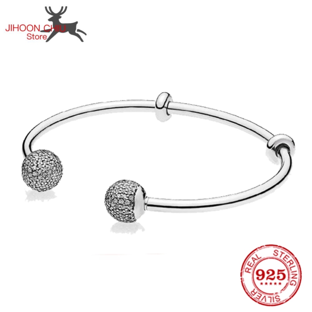 Original Pando charm chain Snake bracelet 100% 925 sterling silver bracelet for women's classic DIY jewelry