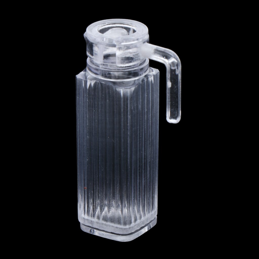 1/12 Miniature Clear Juice Jug With Lid Dining Table Scenes Ornaments Accessory
