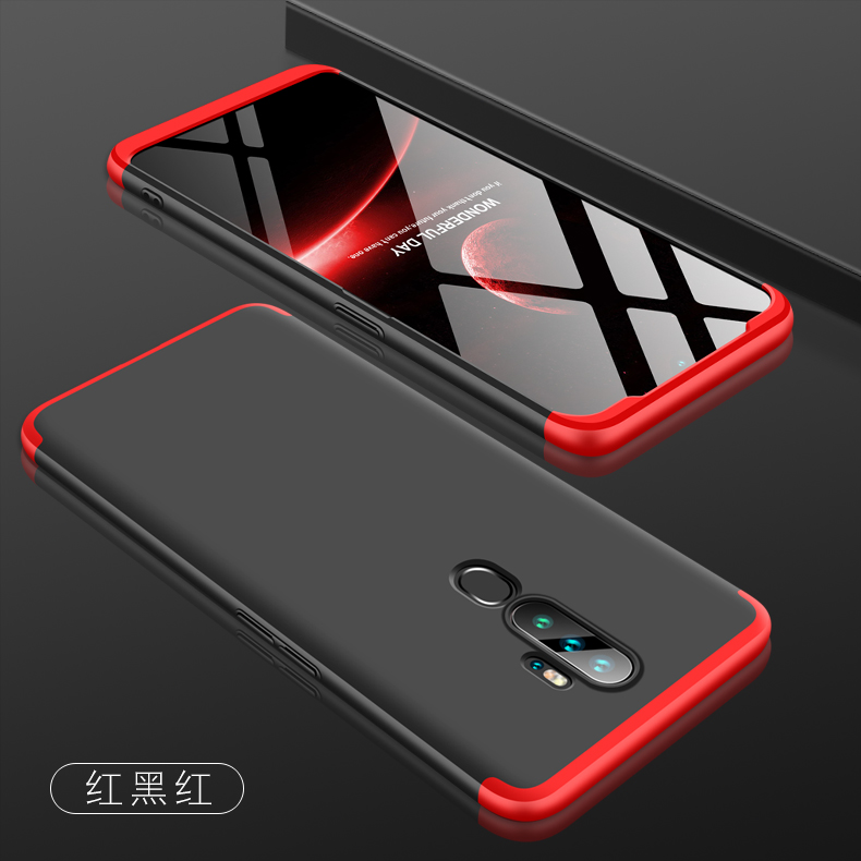 GKK funda Original para OPPO A5 A9 funda 3 en 1 protección completa a prueba de golpes funda dura mate para OPPO A11X funda Fundas: OPPO A11X / Red Black Red