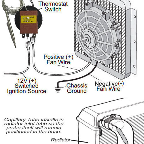 Universal bil motorcykel temperaturregulator kapillærtermostat køleradiator ventilator kontrol switch ts -120sr