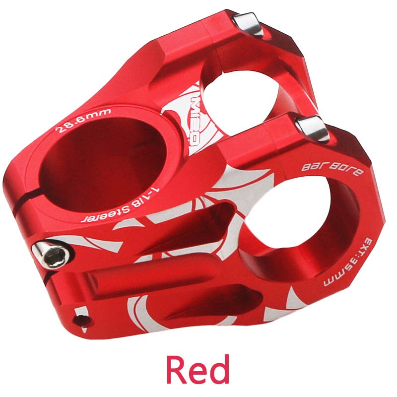 Potencia mtb Potencia Bicicleta Carretera Vástago corto para manillar de bicicleta de carretera, 0 grados, 31,8mm, DH, AM, FR, Enduro, 31,8mm, Steerer, 28,6: Red