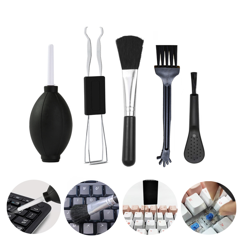 Stofblazer voor toetsenborden, antistofreinigingsborstelset, schakelaar- en toetsenkapverwijderaar, stofreinigingsborstel voor het reinigen van computertoetsenborden.