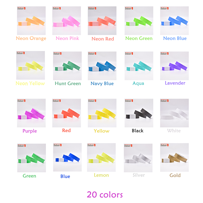 3/4 inch Tyvek digitale serienummer armband, feestspeeltuin en andere activiteiten dragen 1000 prachtige gekleurde polsbandjes