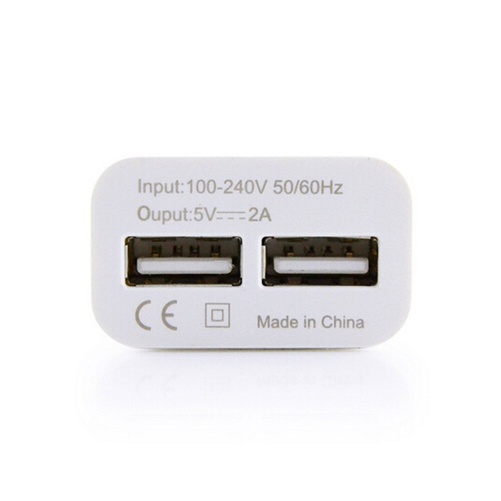 EU Plug Wall Charger Adapter Double USB 2-Port 5V 2A for Samsung for IPhone Xiaomi Huawei