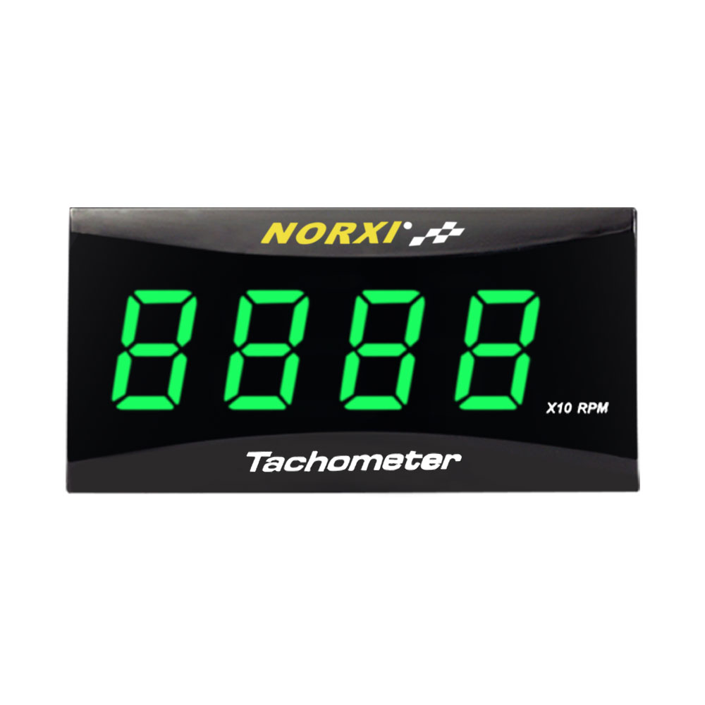 Mini medidor de RPM para motocicleta, pantalla LCD cuadrada Digital, tacómetro de hora para motor, tacómetro para BMW, YAMAHA, KAWASAKI Racing: Verde
