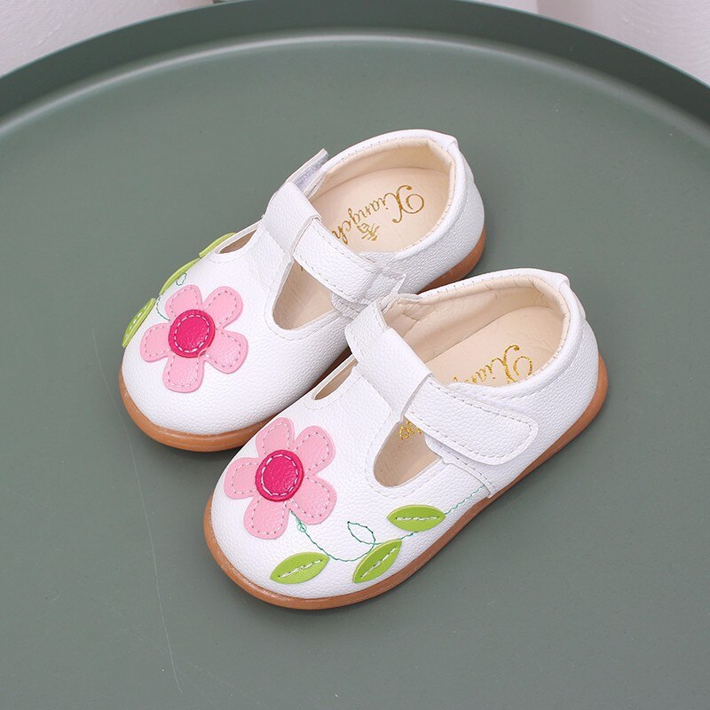 Hvit rosa blomst småbarnssko til baby jenter myk bunn liten jente prinsesse sko barn chaussure fille 1-7 år barn