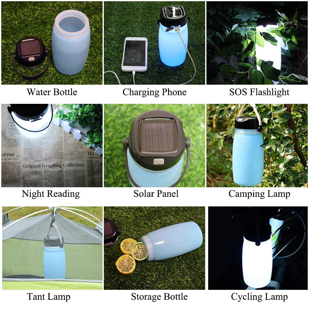 Usb Oplaadbare Solar Camping Licht Sport Ketel 3 Niveau Verlichting Draagbare Kamp Lamp Power Bank Emergency Lantaarn Rijden