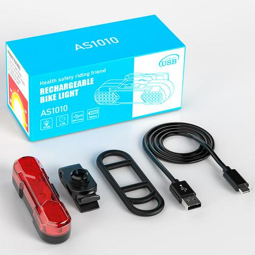 Bicycle USB Charging Rear Light Cycling LED Waterproof Safety Warning Lights Night Mountain Bike Equipment Riding Accessories: 04 as show