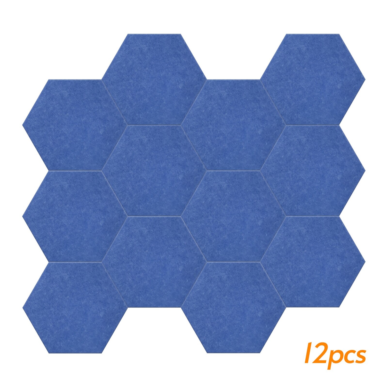 Paneles acústicos hexagonales de fibra de poliéster, aislamiento acústico e insonorizado, Panel de absorción acústica de pared, 12 Uds.: Blue