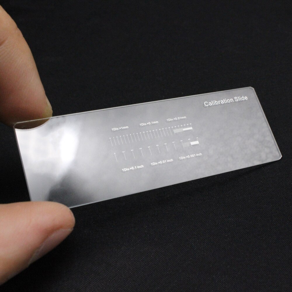 Microscope Calibration Slide Stage Micrometer 1Div.=1mm 0.1mm 0.01mm 0.1 inch 0.01 inch 0.001 inch Total 25.4 mm 1 inch