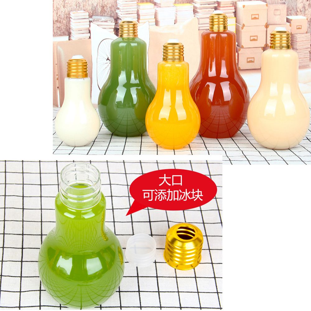 Plastic Light Bulb Shaped Bottle Drink Cup Water Bottle arty Decor Flower Vase Multiuse
