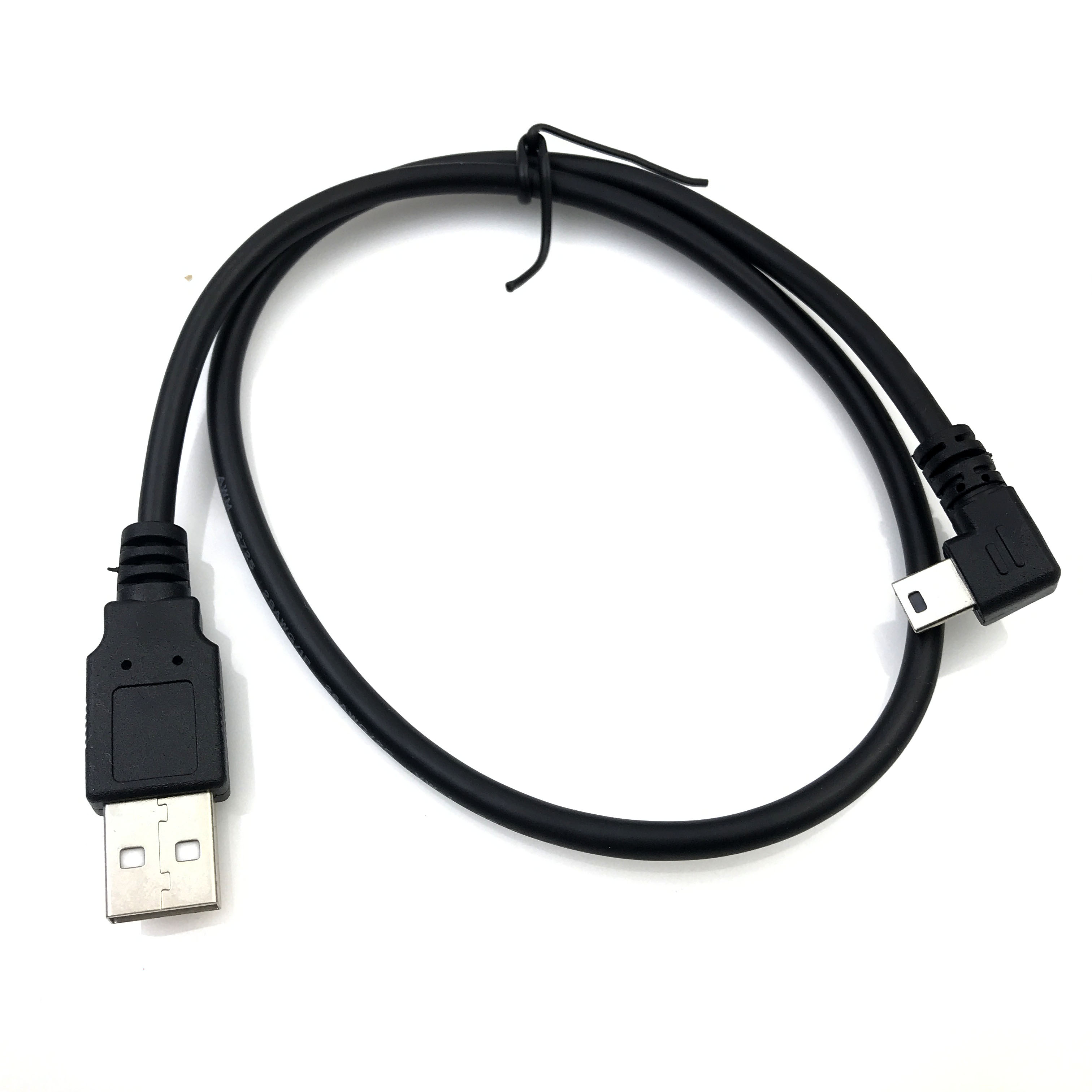 Usb 2.0 Male Naar Mini Usb Up Down Links Haaks 90 Graden Kabel 0.25M 0.5M Voor Camera MP4 Tablet
