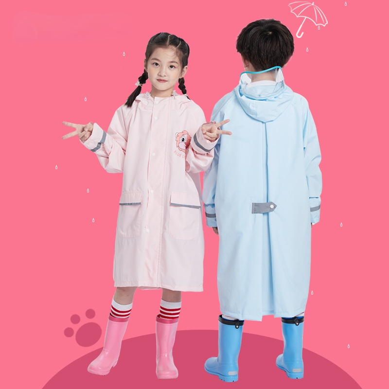 Poncho de pluie pour enfants, imperméable, coupe-vent épais, avec sac d&#39;école, pour garçons et filles