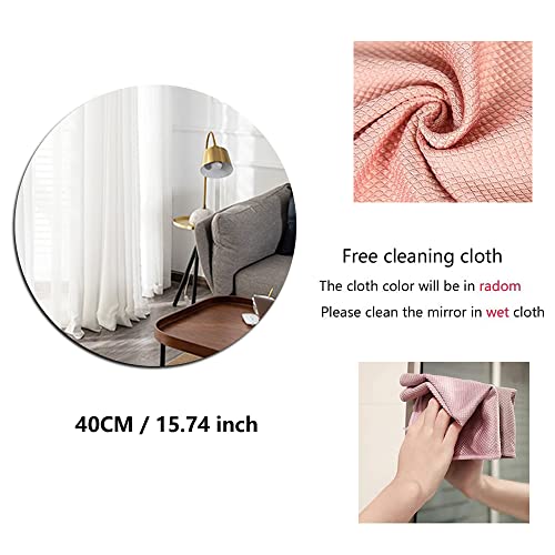 Espejo grande grande de 10, 15, 20 y 30cm, espejo de pared acrílico elíptico redondo de plexiglás para paredes, espejos montados en la pared del baño para maquillaje