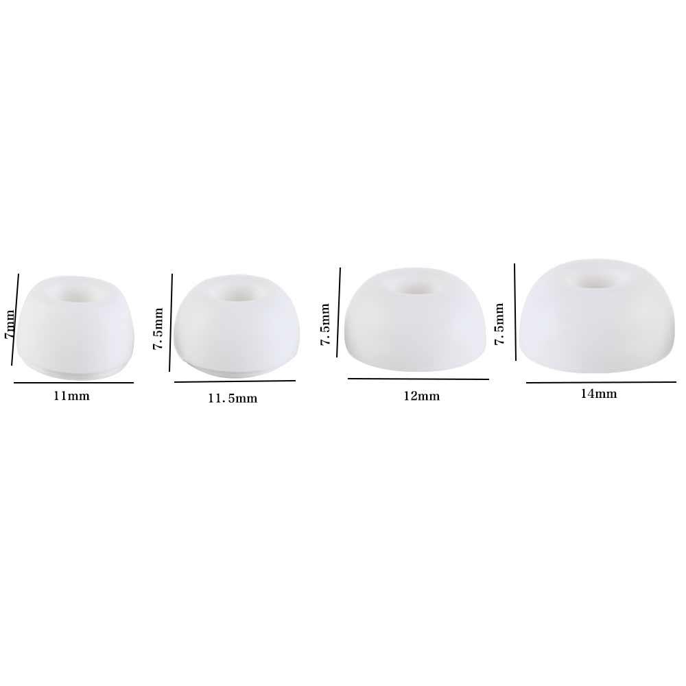 1pair Earmuffs Earplug Cover Replacement Eartips Silicone Soft Headphone Eartips XS/S/M/L White Ear Tips For Airpods Pro 1/2