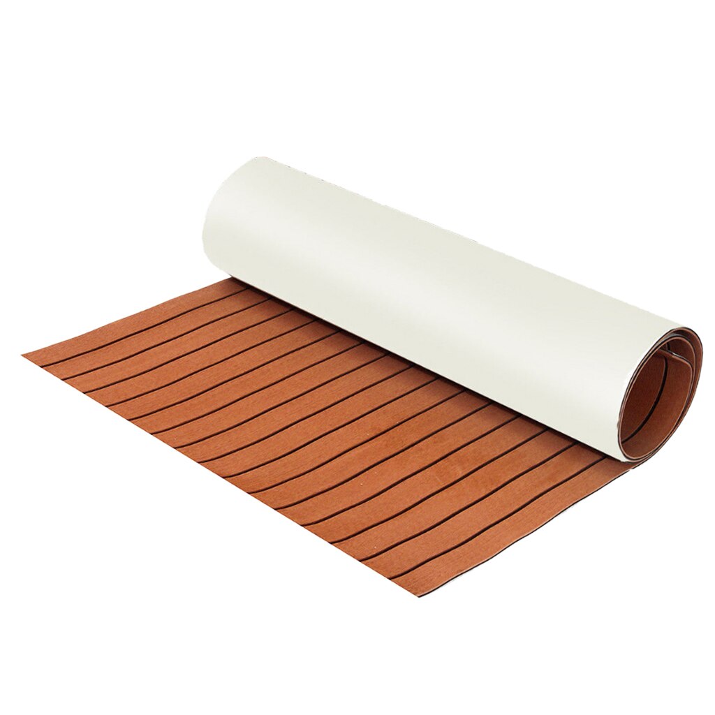Selvklebende 600 x 2400 x 6mm teak terrassebord eva skum marine gulv faux båt