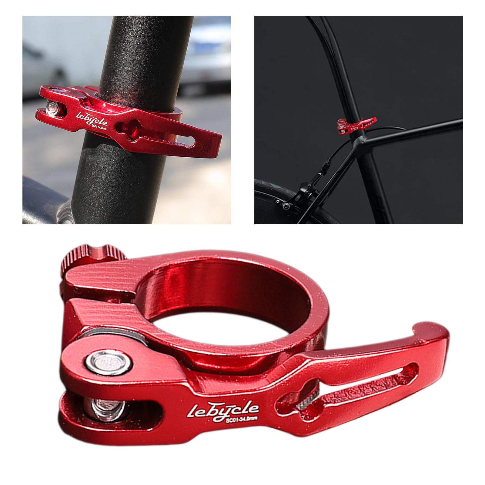 Aluminium Fiets Zadelpenklem Berg Fiets Pole Zadelpen Kraag Clip 31.8Mm Of 34.9Mm Apparatuur: Red 34.9MM