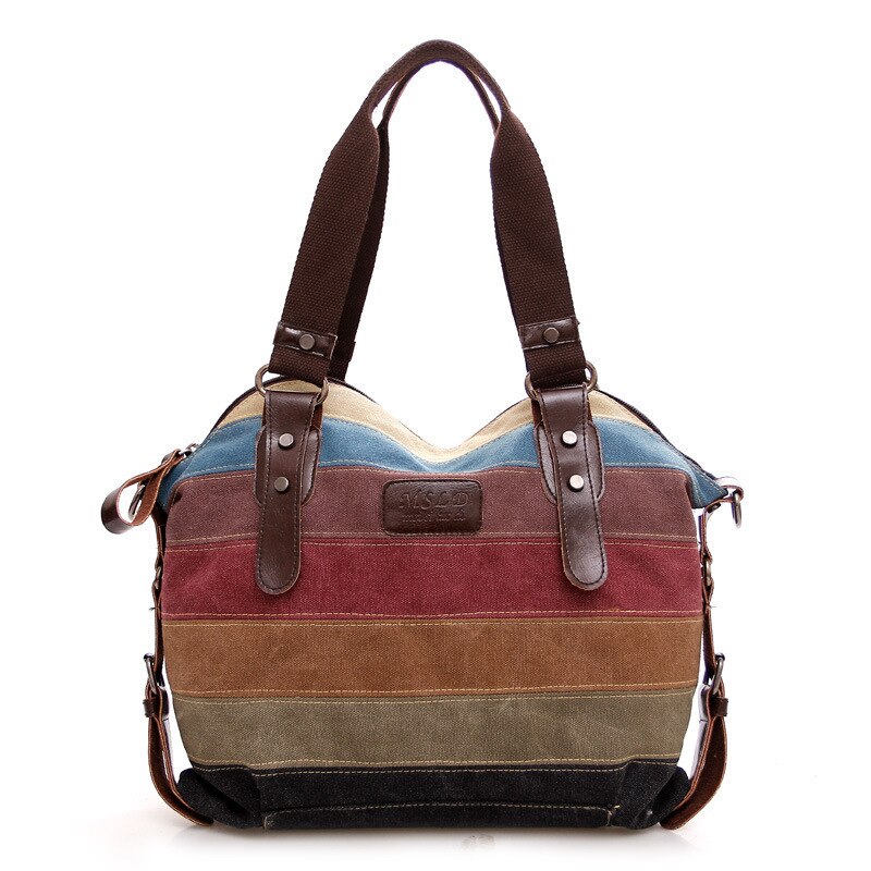 Canvas Tassen Voor Vrouwen Mode Graffit Toevallige Handtas Grote Capaciteit Canvas Schoudertas Crossbody Tassen 2022 Sac A Main muje: Rainbow