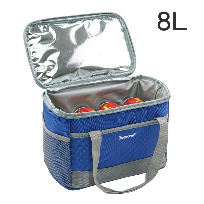 5L/8L Draagbare Oxford waterdichte koeltas picknick thermische geïsoleerde ice pack verse thermo voedsel cool wijn lunchbox bakken: 8L Blue