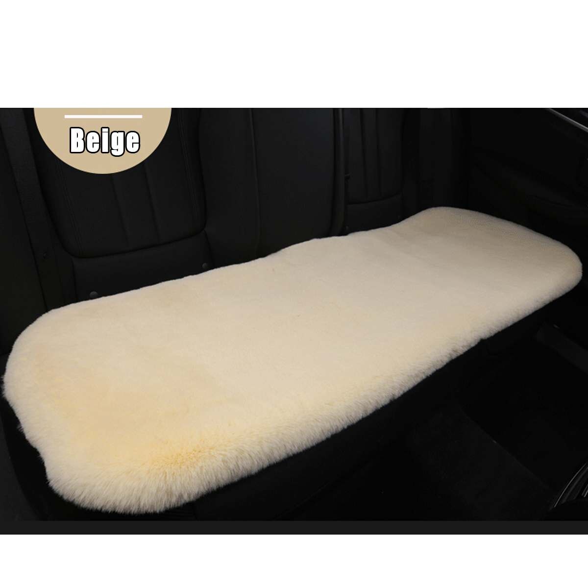 Fausse fourrure universelle couverture avant de voiture housse de siège arrière coussin tapis Automobiles housses de siège accessoires intérieurs pour hiver plus: Rear Beige