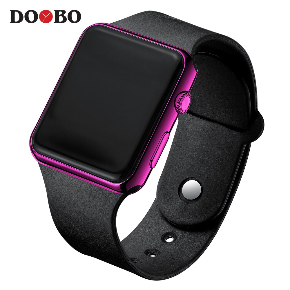 Menn kvinner ledet klokke silikon elektronisk klokke sport digital klokke par klokker klokke relogio digital montre homme: Svart rose