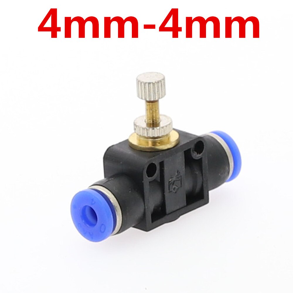 1Pcs Gasklep Sa 4Mm 6Mm 8Mm 10Mm 12Mm Tube Air Flow Speed Control kraan Valve Tube Waterslang Pneumatische Push In Fittings: 4MM