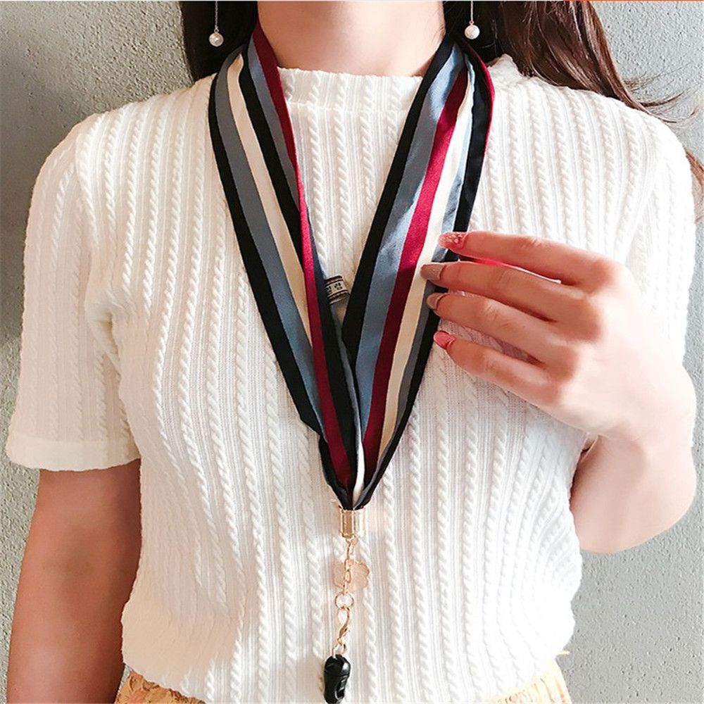 Chiffon Wide Neck Strap for ID Card Mobile Phones Ribbon Lanyard Hang Rope Badge Holder Portable Key Chain Holder
