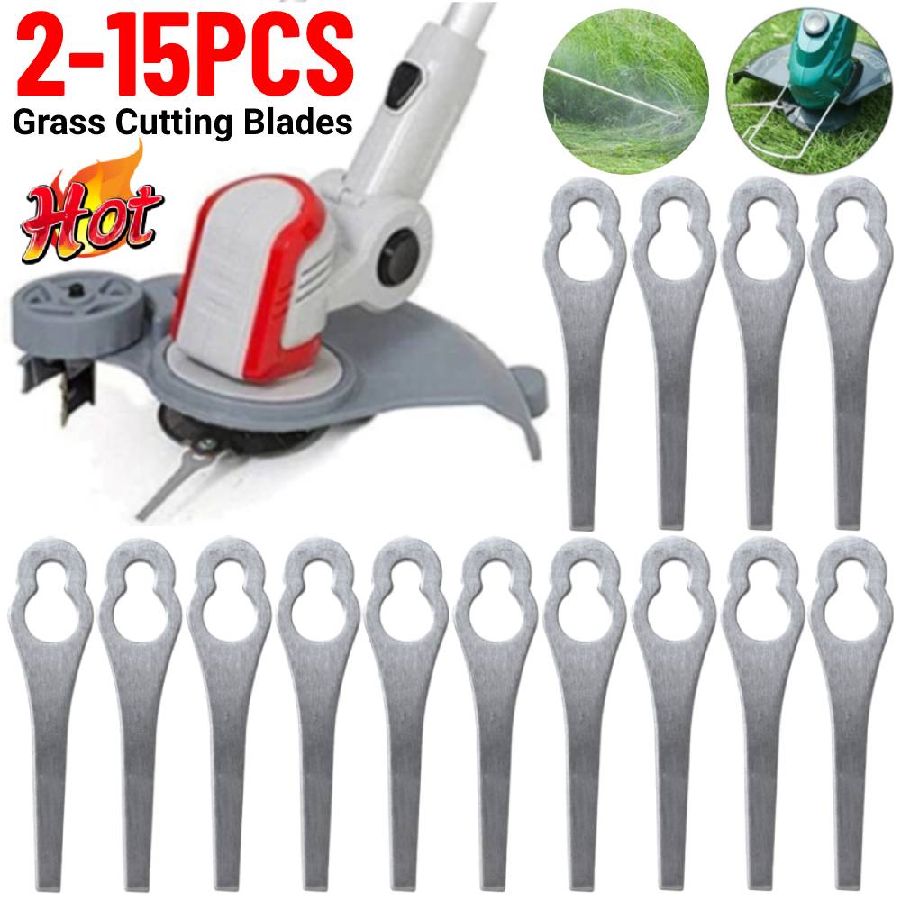 Cuchillas para cortacésped, cabezal de corte de césped de Metal, cuchillas para máquina cortadora de césped, accesorios para herramientas de jardinería, 15-2 uds.