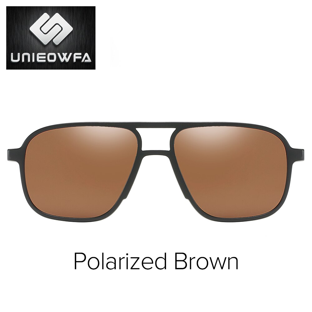 Optical Magnetic Clip on Glasses Frame Men Clear Prescription Myopia Eyeglasses Frame Polarized Magnet Clip Sunglasses Men Brand: 1910 Brown Clip