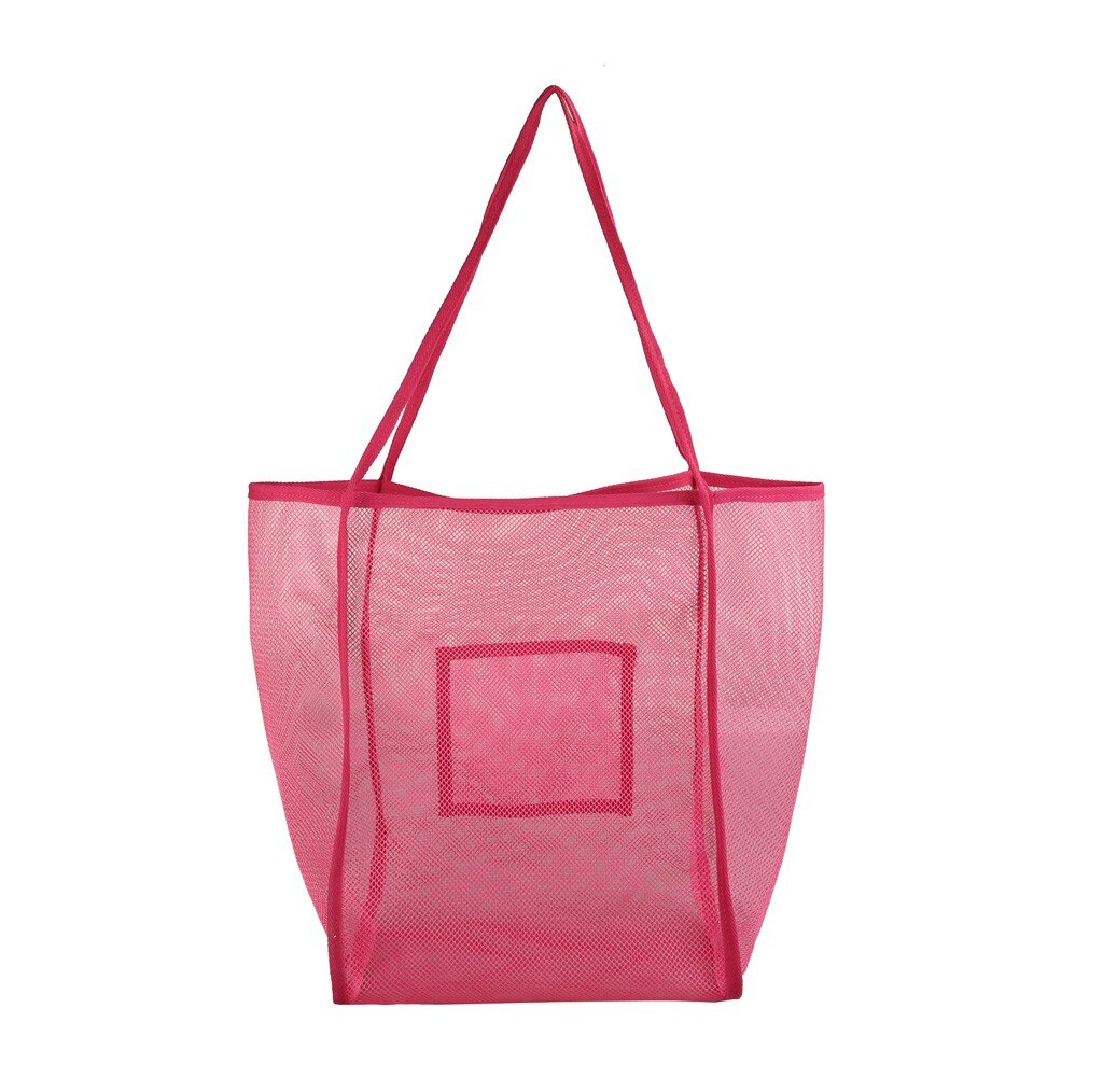 Multifunctionele Casual Soild Kleur Handtassen Reistas Vrouwelijke Grote Capaciteit Reistassen Mesh Grote Capaciteit Tassen Winkelen Handtas: Hot Pink 