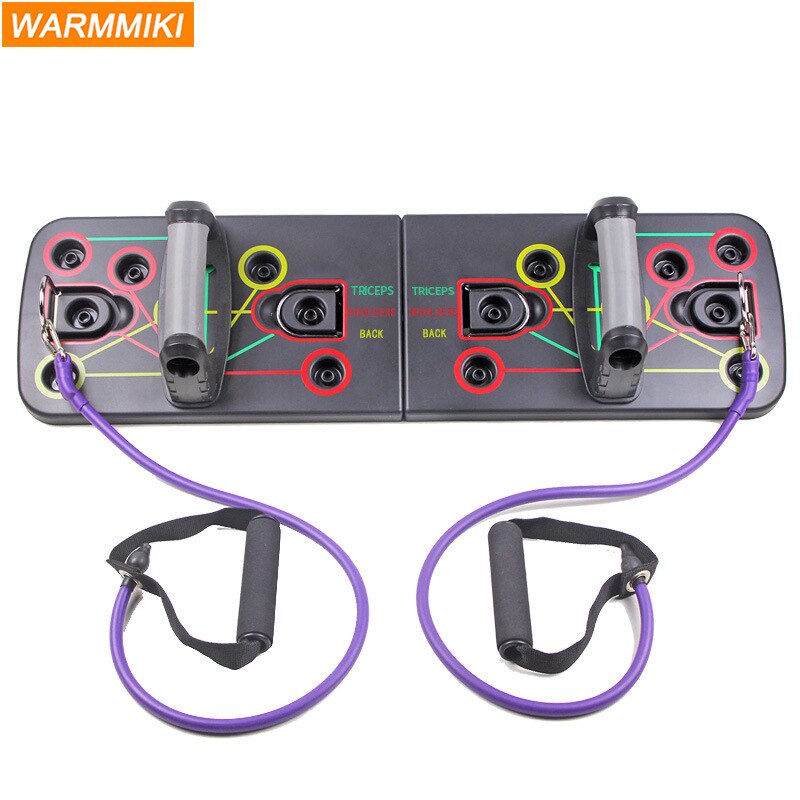 12 in 1 Push Up Board Portable Workout Push-up Stands for Body Building Multifunctional Foldable Push Up Bracket Board for Men: With rope