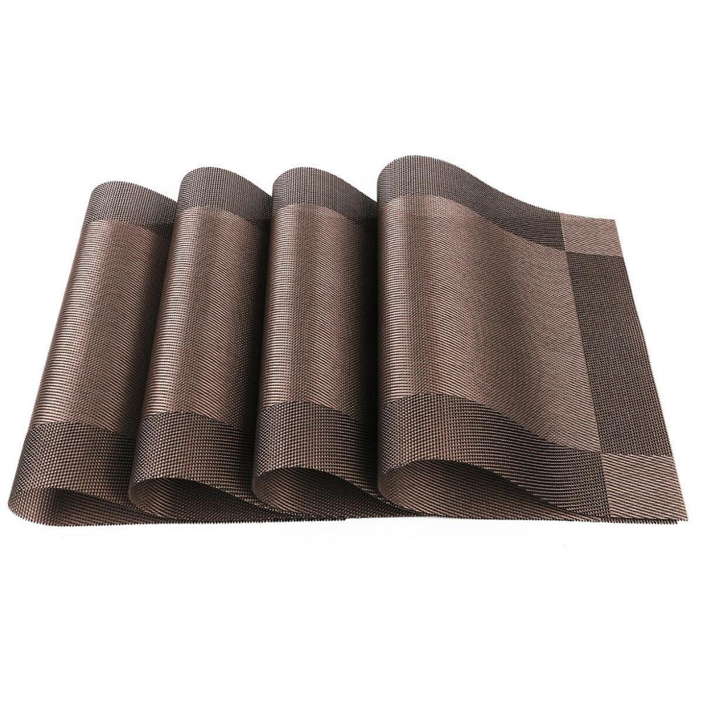 4 stk/parti pvc dækkeserviet individuelt bord skridsikker måtte vandtæt køkken spisebord pude vaskbar dekorative placeringer: 4 stk. type c