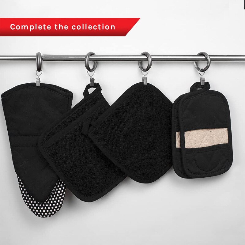 2 Stuks 3 In 1 Pot Houders Badstof Lus Katoenen Doek Handschoenen Pocket Kussen Mat Keuken Tool Koken Keuken Handschoenen pannenlap