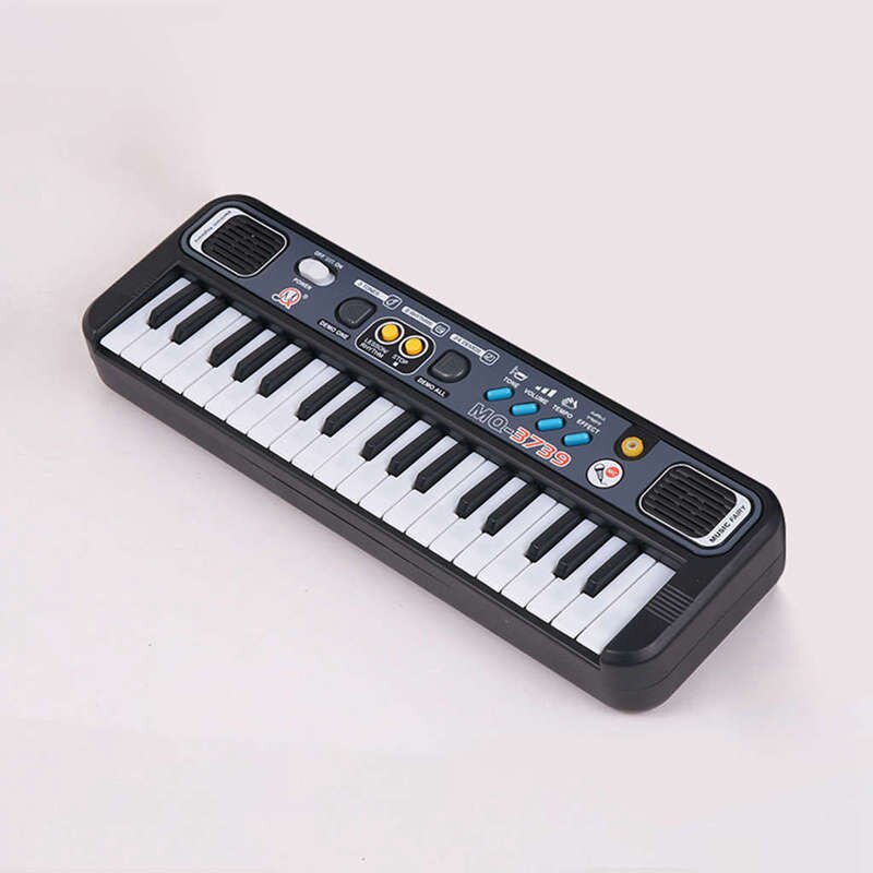 Mini Piano Electrónico multifuncional con micrófono Abs portátil para niños, 37 teclas, teclado de música Digital, electrónico