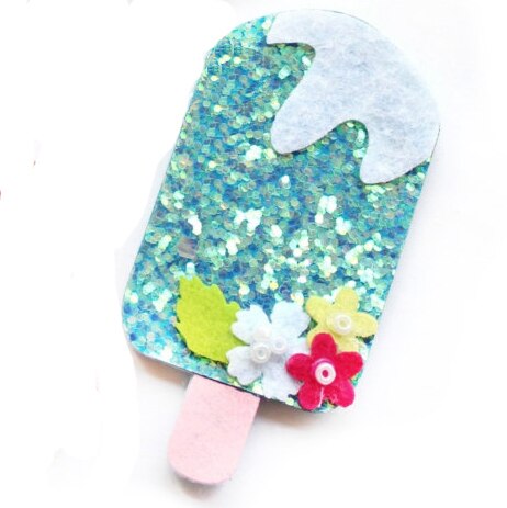 Brillo sandía sentía apliques DIY piña Cupcake paleta plana sentía apliques: Popsicle