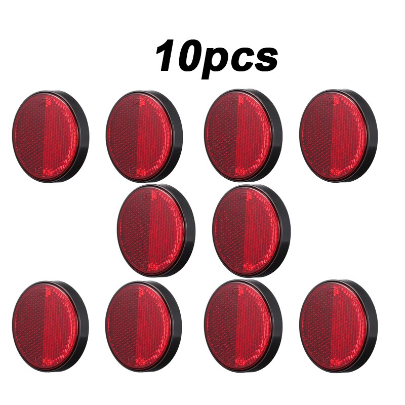 10Pcs Ronde Reflectoren Rood Camper Trailer Universele Motorfiets Rv Caravan Auto Vrachtwagens Side Mark Achter/Tail/Signaal accessoires: 10pcs