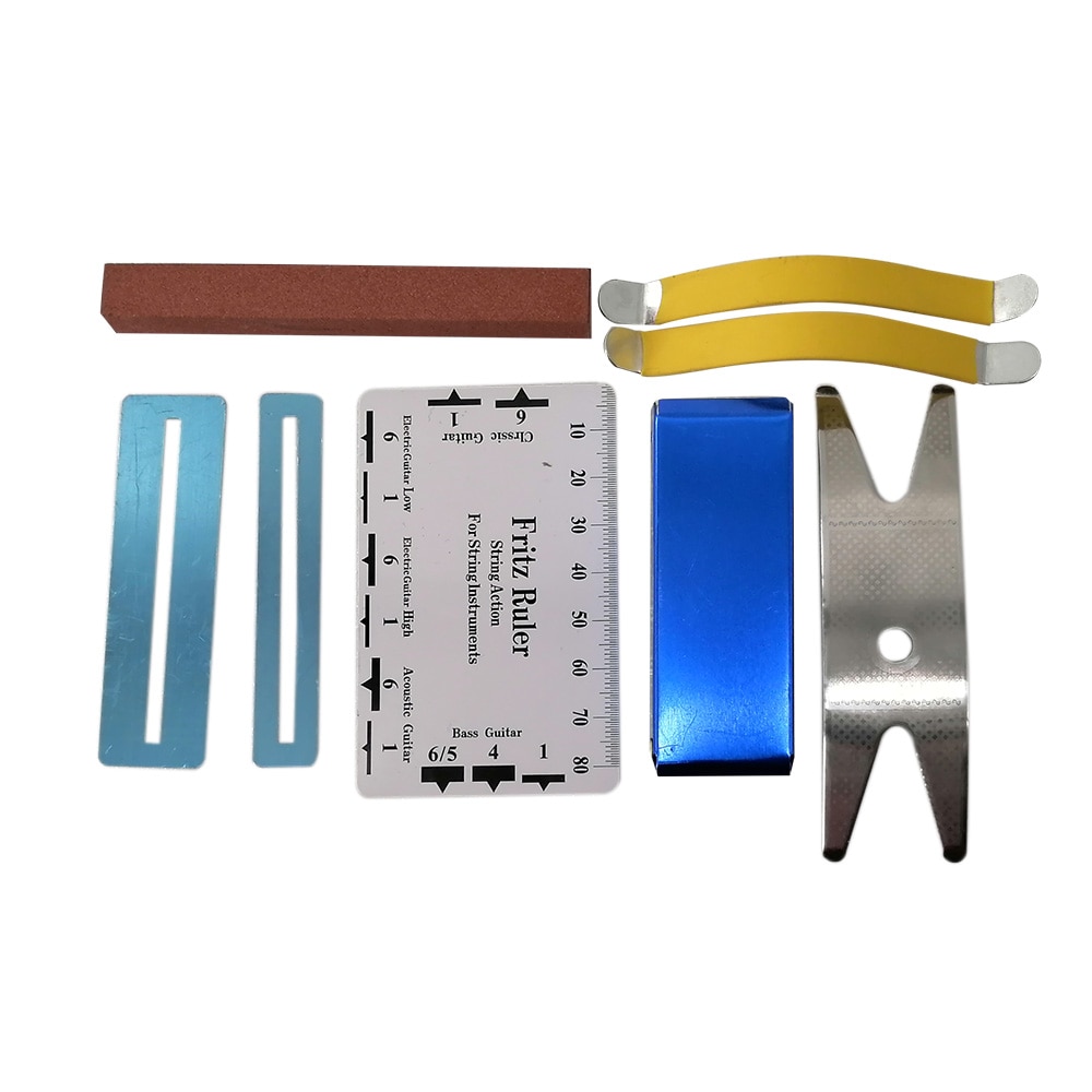 22PCS Repairing Maintenance Tools Guitar Tool Kit String Organizer String Action Ruler Gauge Measuring Tool Hex Wrench Set
