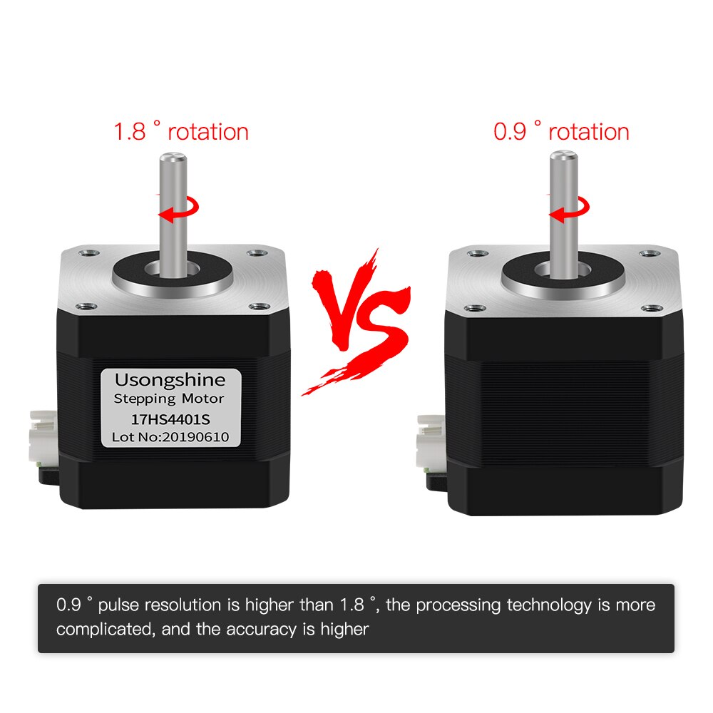 0.9 Degree Nema 17 Stepper Motor 44 Ncm(62.3oz.in) 1.68A 4-lead Nema 17 Step Motor 42 x 47mm 3D Printer CNC Robot